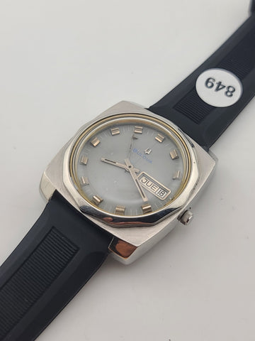 VINTAGE BULOVA 23 JEWELS AUTOMATIC PATINA GRAY DIAL 351503 SWISS MEN'S WORKING.