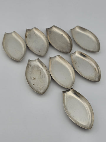 Set of 8  1940's Webster Sterling Silver Spoon Rests Leaf Form 100.9g USA