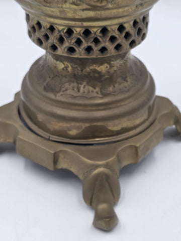Rare Antique Russian Brass Samovar Tea Urn Embossed Figural Tula Style c.1890