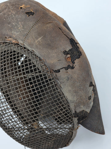 Rare One Of A Kind Antique Late 1800s Wire And Leather Fencing Mask
