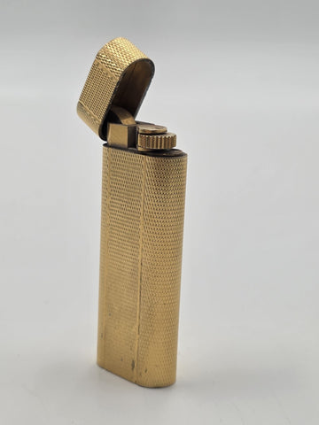 Vintage Cartier Paris Gold Tone Guilloche Flip Top Lighter Swiss Made 18072E