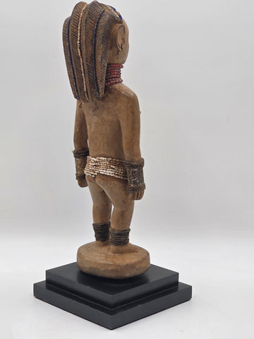 1940's Vintage Baule African Fertility Figure 15" Handcarved Wood Ivory Coast