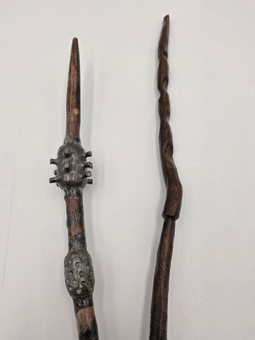 Set Of 2 Rare One Of A Kind Handmade Wooden Magic Wand Fantasy Staff Cosplay.