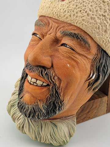 Bossons England Chalkware Head Himalayan Man Wall Hanging Bust Sculpture 3488B