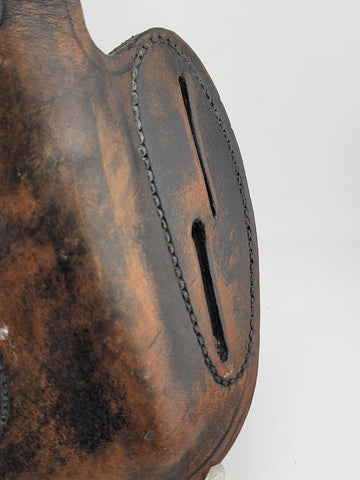 Vintage Post WW2 Black Leather CWK  Handgun Holster. Good Condition.