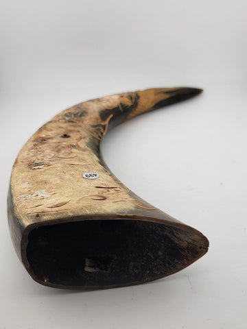 19th Cent. Antique Handcarved Asian Buffalo horn with dragon and Tiger Carvings.