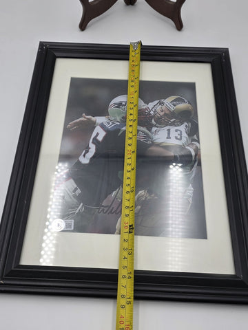 Willie McGinest Signed 8x10 Photo Beckett BAS COA BC27550 Framed Patriots Rams
