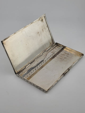 Amazing Antique European 800 Silver Cigarette Case Deep Hand Engraving 203 g.
