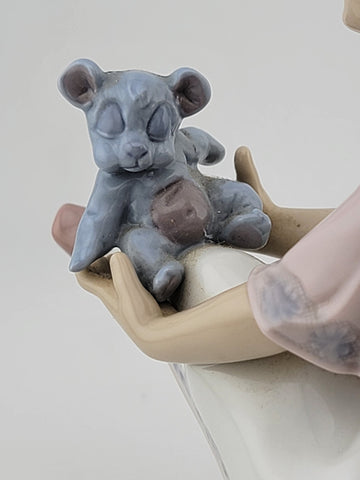 LLADRO PORCELAIN FIGURINE #7620 "BEST FRIEND" Girl with Teddy Bear VINTAGE SPAIN
