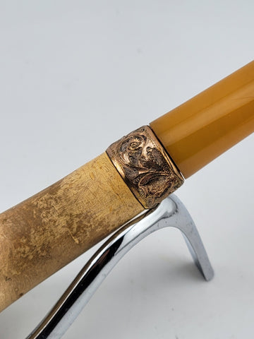 Rare Antique Collectible 19th Century Clay Pipe Circa 1890s W Original Case.