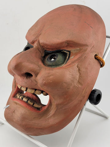 Yamanba mask, solitary old Man, nôh theater demon Hand Carved Wood & Dry Lacquer
