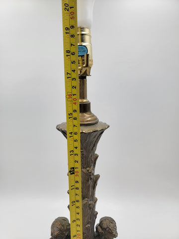 Vintage Table Lamp Base Metal Cherubs Victorian Art Nouveau Shabby Chic. Works.