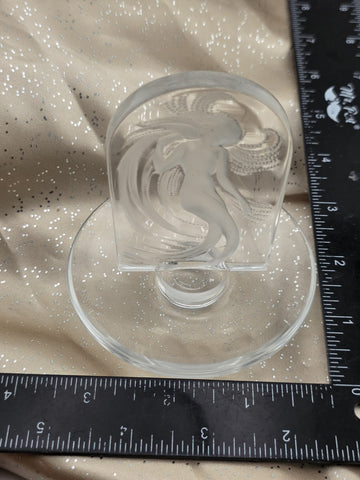 Vintage Lalique France Crystal Mermaid Water Dancer Signed Collectable Glass
