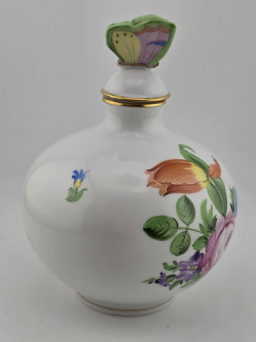 Herend Porcelain Printemps Perfume Bottle Butterfly Dauber Perfect & Elegant!