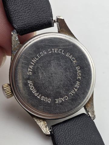 Antique 1950's Mickey Mouse Hong Kong Mechanical Watch Cartoon Dial. 28 mm Works