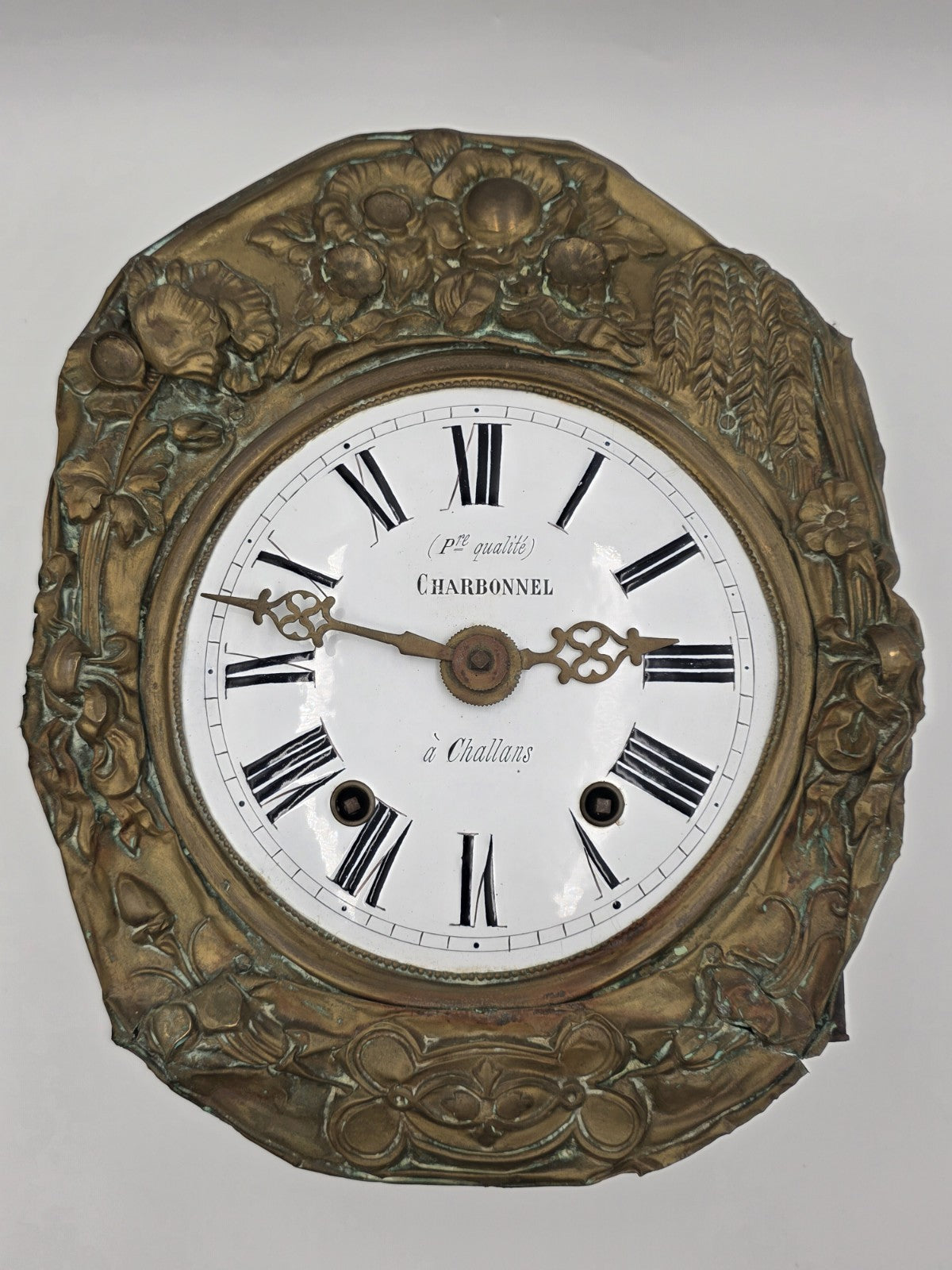 Rare Antique 1850's French Comtoise/Morbier Hanging Clock Movement. Untested.