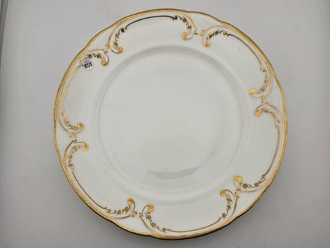 Lot Of 5 Antique Coalport 24k Gold White Dinner Plates England 8.5"dia. C 1910.
