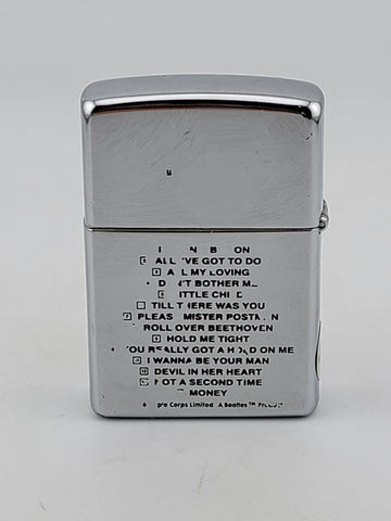 Zippo Lighter The Beatles - John Lennon, Paul McCartney, George & Ringo. Works.