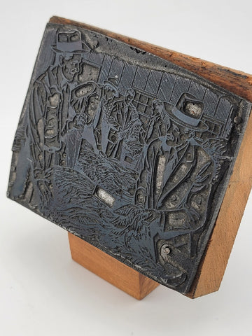Antique Farmers Market Printing Block. Very Rare. Advertising Item