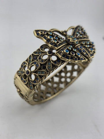 Vintage Heidi Daus Butterfly Garden Crystal Set, Cuff Bracelet, Ring & Earrings