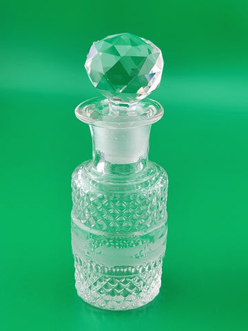 Antique Set Of 2 Cut Glass Perfume Bottle W Stoppers. Made In Czechoslovakia