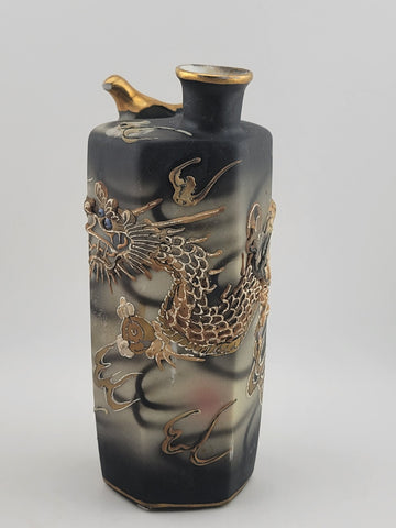 Antique Original Sake Dragonware Bottle Japanese Decanter Whistling Singing Bird