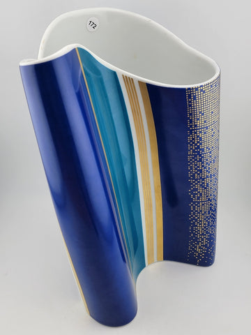Vintage Large Barbara Brenner Porcelain Vase  Blue Spirit for Rosenthal. 10 Inch