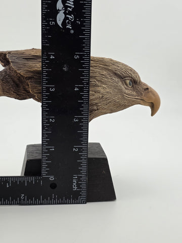 Rare Rick Cain Limited Edition "Pathways" 1001/2000 Carved Bald Eagle/Wolf