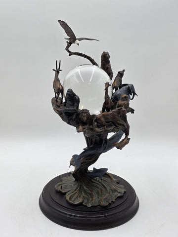 1950's Franklin Mint Guardians Of The World Crystal Ball By S.Lord Heavy Bronze.