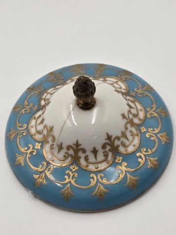 Antique 19th C Louis XV Style Sevres Porcelain Vase W Gold Gilt Ormolu Mounts.