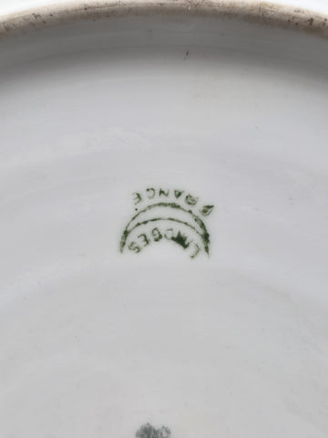 SET OF 2 ANTIQUE LIMOGES FRANCE LRL HAND PAINTED BIRDS CABINET PLATE SIGNED