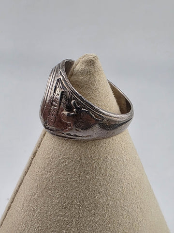 1940's Sterling Silver DeMolay Masonic Chevalier Ring Knights Templar Fraternal