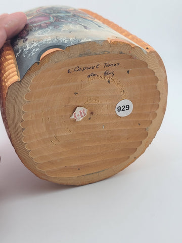 Ded Moroz Russian Hand Carved Wooden Santa Figurine Sergiyev Posad. Fluorescent.