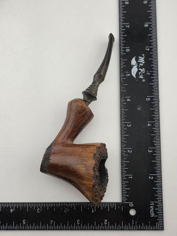 Vintage Danish Freehand Briar Tobacco Pipe Plateau Rim Handcrafted Denmark