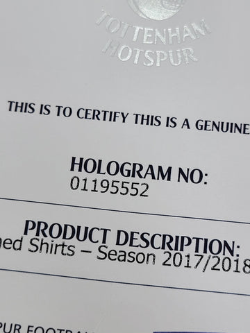2017-2018 Tottenham Hotspur Spurs Full Team Signed Jersey Official COA hologram.