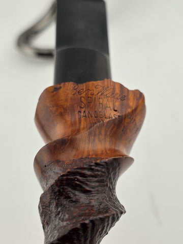 Vintage Ben Wade Spiral Partially Sandblasted Bent Dublin Tobacco Pipe. Denmark.