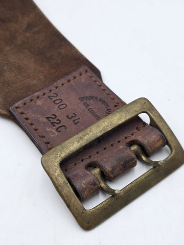 Antique 1940's Bucheimer St Louis Leather Revolver Holster Belt 34 Cartridge Rig