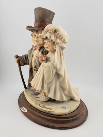 G. ARMANI Wedding Statue Figurine 8.25"  BRIDE & GROOM FLORENCE Italy 1982 VTG