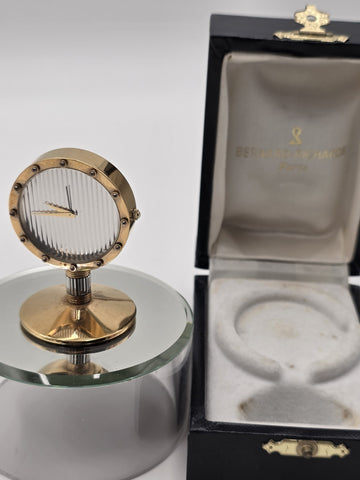 Ultra Rare Vintage Bernard Richards Paris France Luxury Desk Clock Original Box