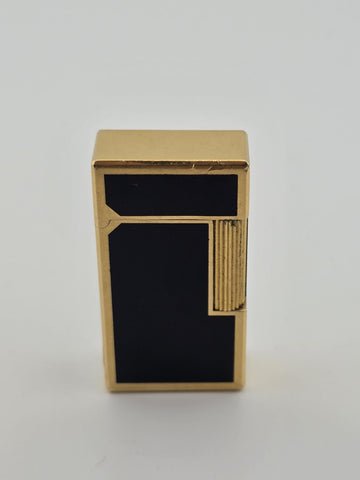 Rare VINCI Paris Gold Black Lacquer Butane Lighter France Dupont Style Working