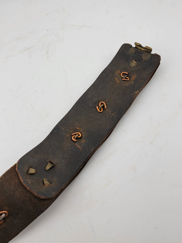 Antique Original WWI Imperial German "Hate Belt" with Buttons & Buckle. 34 inch