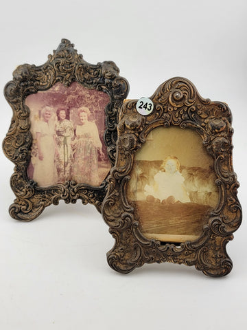 Antique Victorian Miniature Picture Farmes. Gorham Sterling Silver & Baroque.