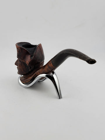 Vintage Collectible Hand Carved Napoleon Bonaparte Solid Wood Bruyere Pipe.