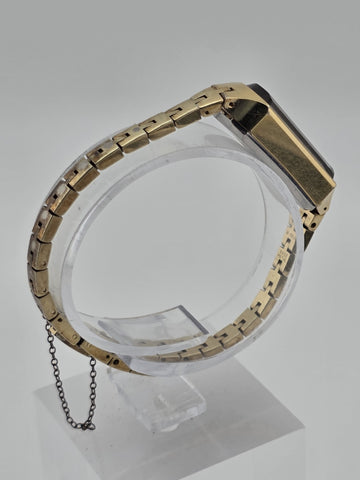 VINTAGE SEIKO 1520-366G 17 JEWELS SILVER GOLD PLATED BEVEL CRYSTAL WATCH WORKS