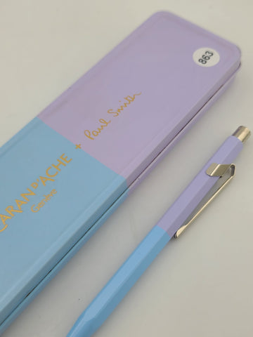 Caran d'Ache Paul Smith Discontinued 849 Ballpoint Pen Slate Baby Blue & Purple