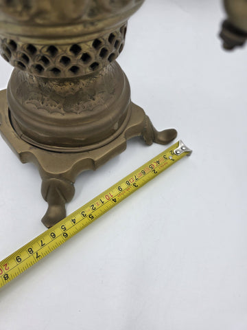 Rare Antique Russian Brass Samovar Tea Urn Embossed Figural Tula Style c.1890
