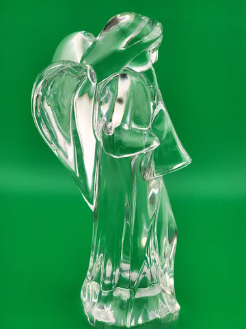 BACCARAT France Crystal ANGEL With HORN Nativity Figurine Discontinued 6"
