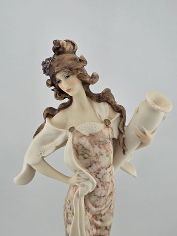 Rare Guiseppe Armani Lady with Amphora Porcelain Figurine 12" Florence Italy