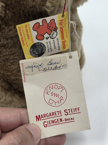Rare Set Of 3 1982 Steiff Museum Teddy Bear Hand Signed Mohair Giengen Brenz