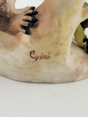 Vintage Cybis Raffles The Raccoon 7" Porcelain Figure Figurine. VG Cond.